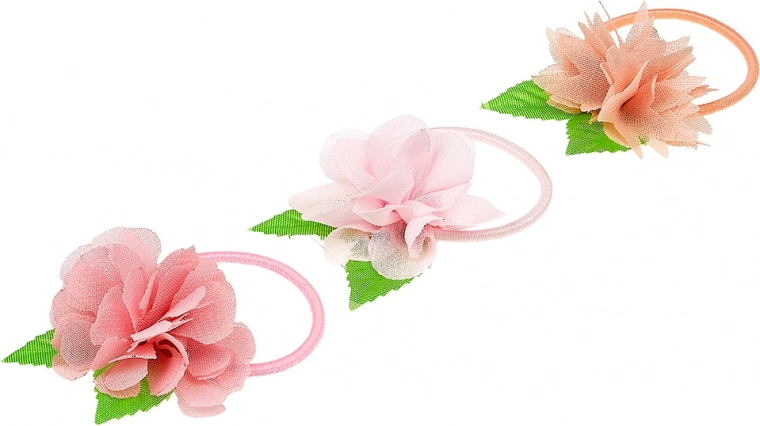 Haarelastiekjes met bloem Chayenne 3 stuks