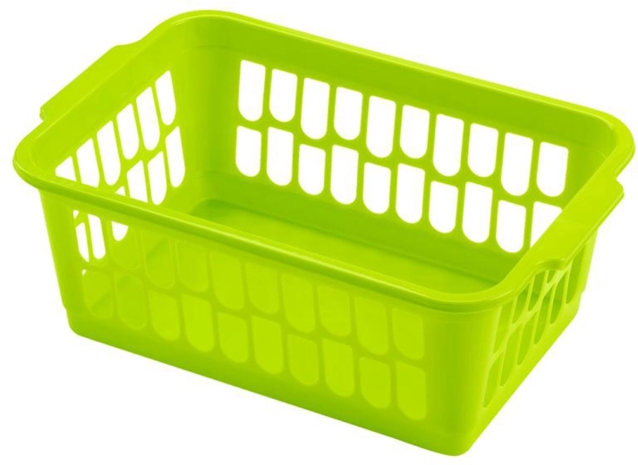 Kunststof mandje 30 × 20 × 11 cm mix kleuren