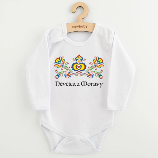 Babyromper met print New Baby folklorepatroon Meisje uit Moravië, maat 74 (6–9 maanden)