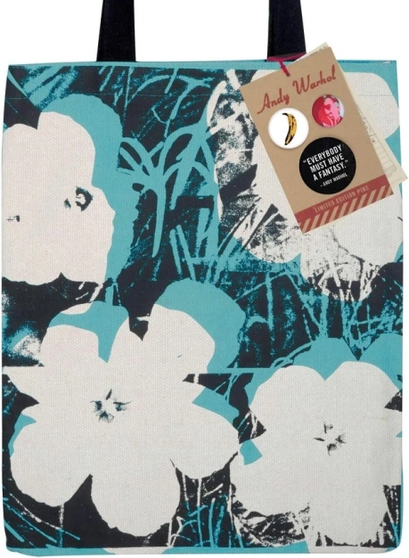 canvas tas met bloemen andy warhol