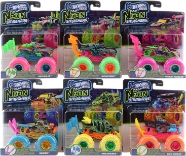 Hot Wheels Monster Trucks neon smashers - 1 stuk
