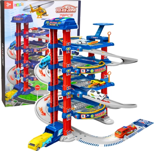 Grote meerlaagse parkeergarage met elektrische lift en autoweg