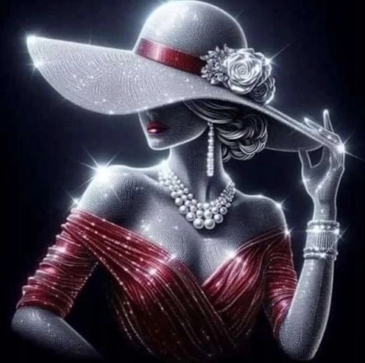 Diamond painting Dame in schittering 30 × 40 cm