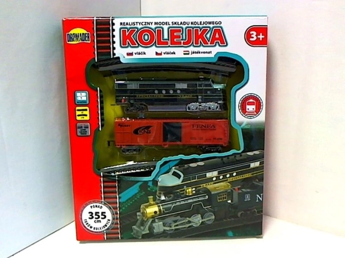 Kinder treinbaan met locomotief en goederenwagon 355 cm