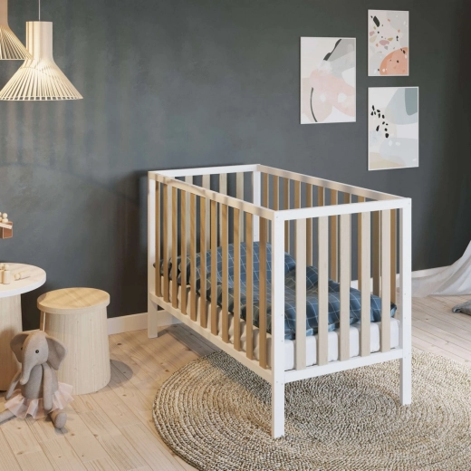 NANNA kinderbedje Ivy 120 × 60 cm naturel/wit