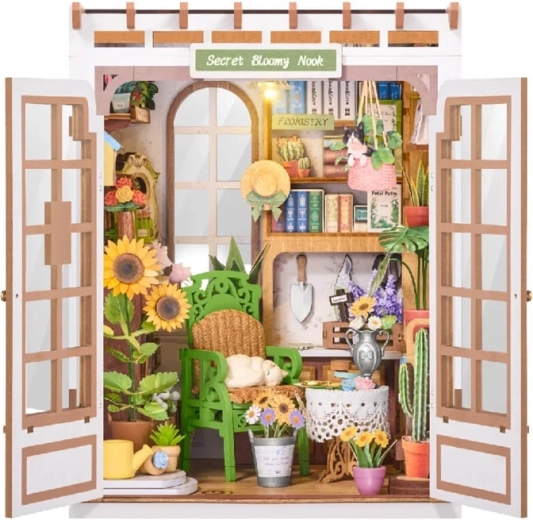 RoboTime 3D houten puzzel boeksteun Secret Flower Corner