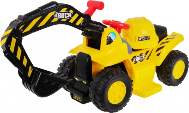 Kinder graafmachine op batterij Rider + helm + bewegende graafbak + opbergruimte