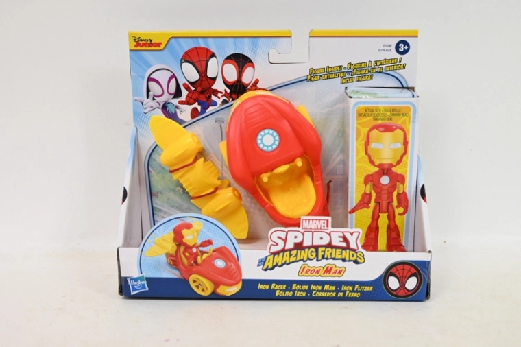 Marvel Spidey-figuur Iron Man met voertuig en straalvleugels