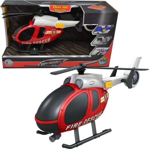 Brandweerhelikopter 1:14 City Service Car met licht en geluid