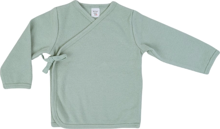 Lodger topper nomad rib silt green – wikkelvestje, maat 62