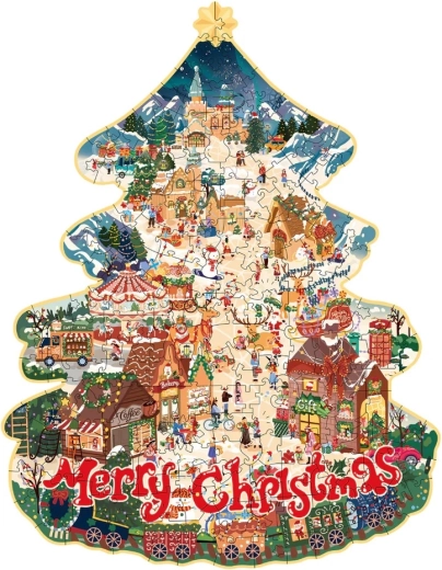 RoboTime Rowood houten puzzel Kerstdorp