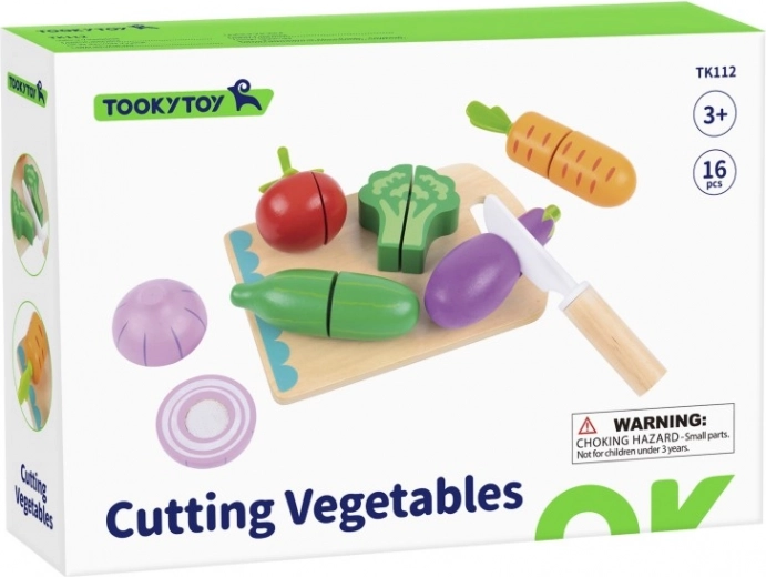 Houten snijset groente voor kinderen