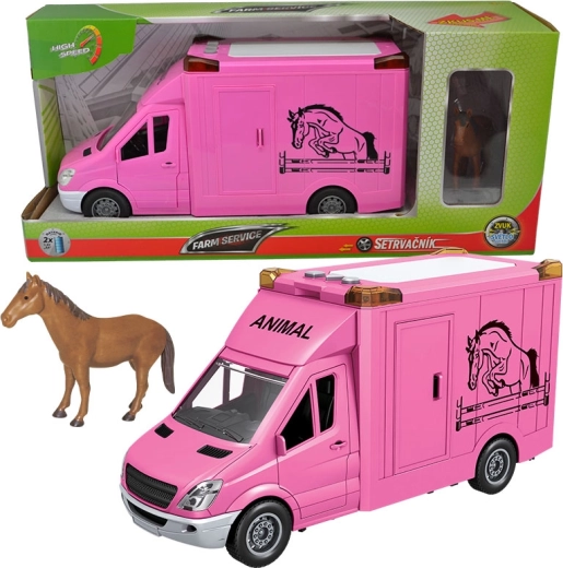 Stadsserviceauto 1:14 – paardenvervoerder, roze