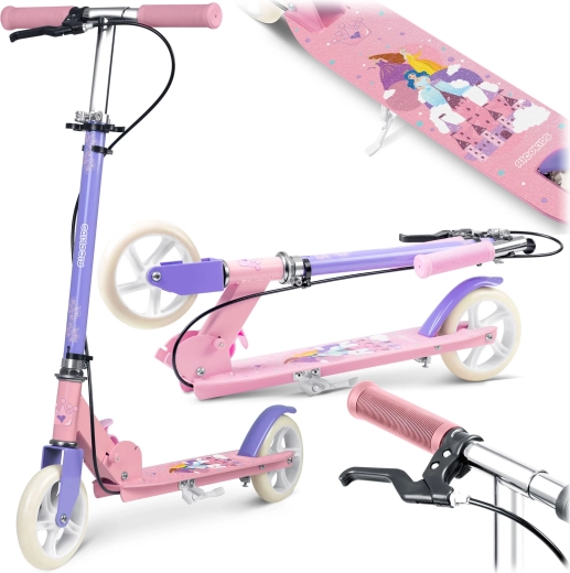Kinder opvouwbare step RICOKIDS Kodi Princess met hand- en voetrem