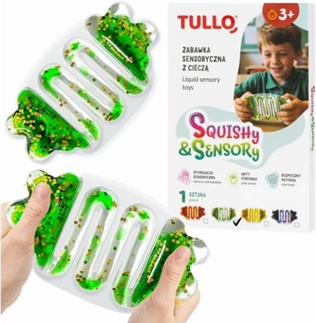 Sensorische knijp antistressbal met vloeistof groen
