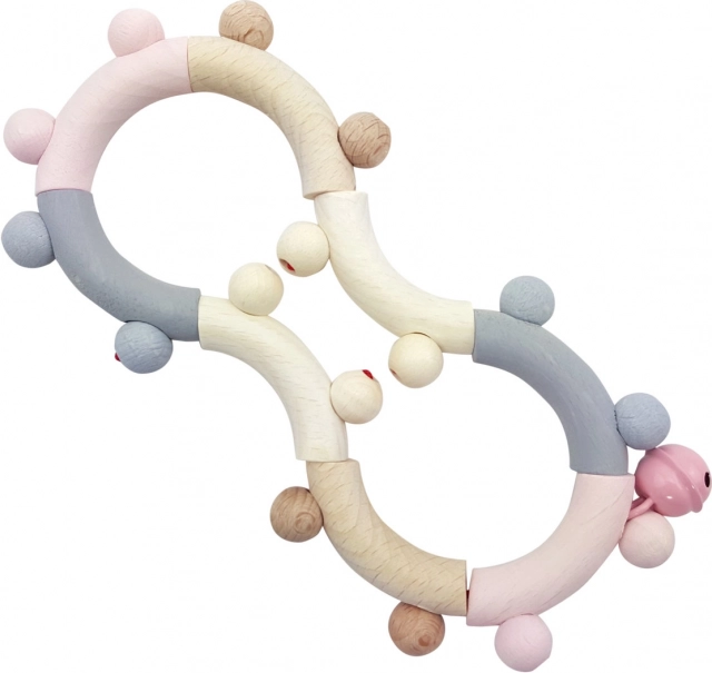 Hess houten motorische rammelaar roze