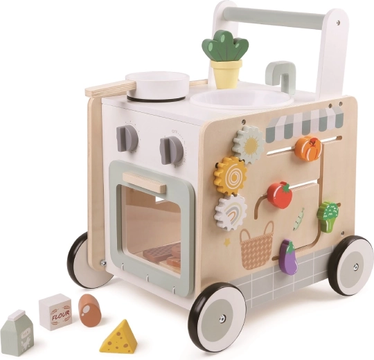 2Kids Toys houten loopwagen met keukentje