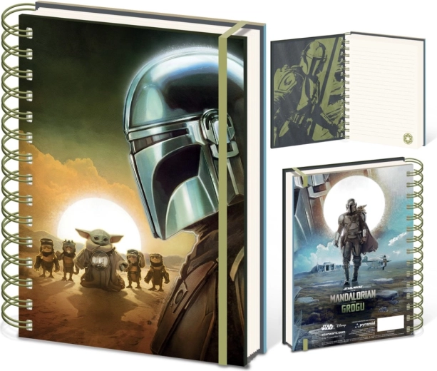 Notitieboek A5 met STAR WARS: THE MANDALORIAN – Mandalorian en Grogu Sunset