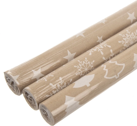 Kerst kraft-inpakpapier bruin 200 × 70 cm assort