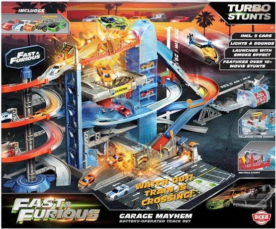 Jada Toys Fast & Furious Mayhem-garage met 5 voertuigen