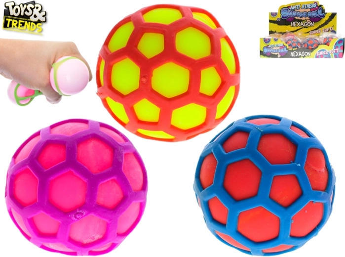 Rekbare antistressbal Hexagon – Toys&Trends