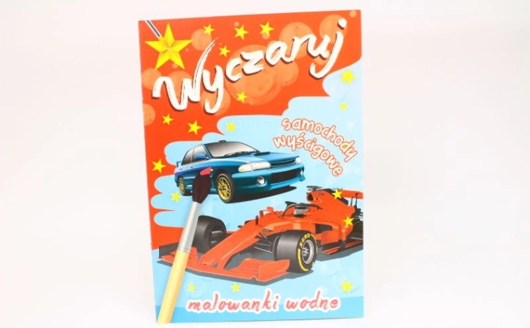 Tover raceauto’s tevoorschijn – waterkleurplaten
