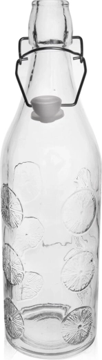 Glazen fles met metalen klepsluiting 1,1 l oranje