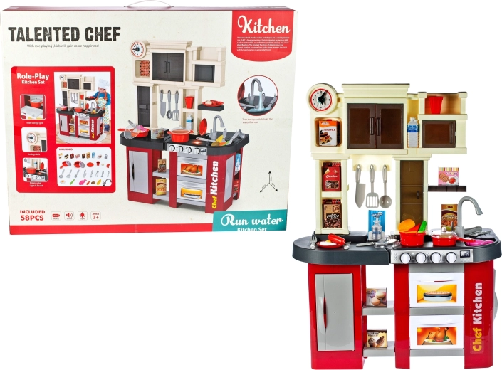 Kinderkeukentje met gootsteen en stromend water met licht en geluid