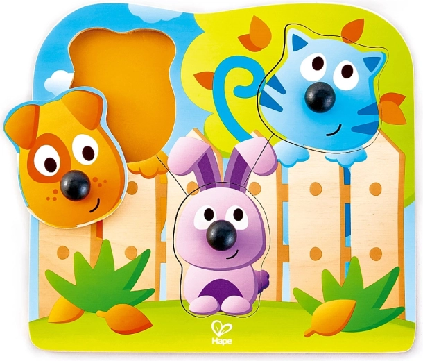 Puzzel met knopjes huisdieren