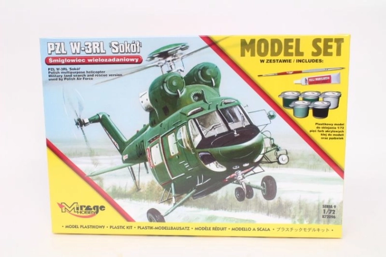 Mirage modelbouwkit om te lijmen van de PZL W-3 Sokół-helikopter 1:72