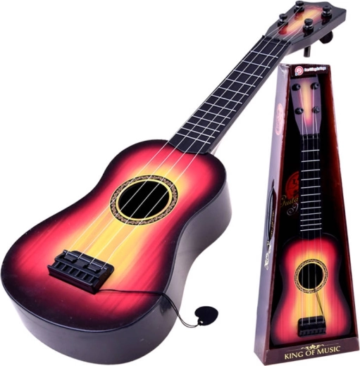 Kindergitaar met metalen snaren en plectrum – In0095