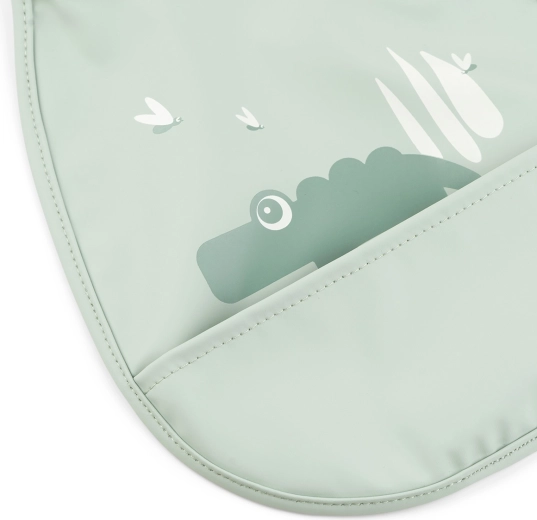 Done by Deer slabbetjes met zakje Tiny Croco groen, 2 stuks