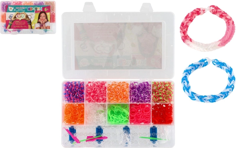 Creatieve set Loom Bands voor het maken van armbanden, 2.400 onderdelen