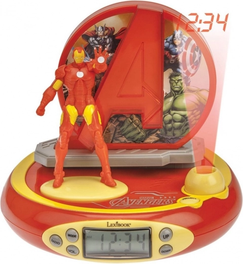 Kinderwekker Avengers Iron Man met radio en projector