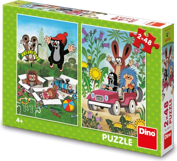 Dino puzzel Molletje – vrolijke avonturen 2×48 stukjes