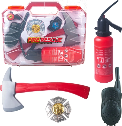 Brandweerset in koffer - 6 stuks