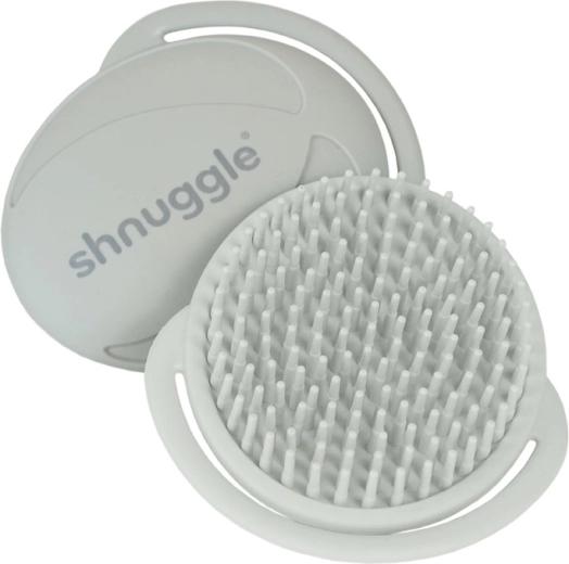 Shnuggle baby siliconen borstel voor de hoofdhuid grijs