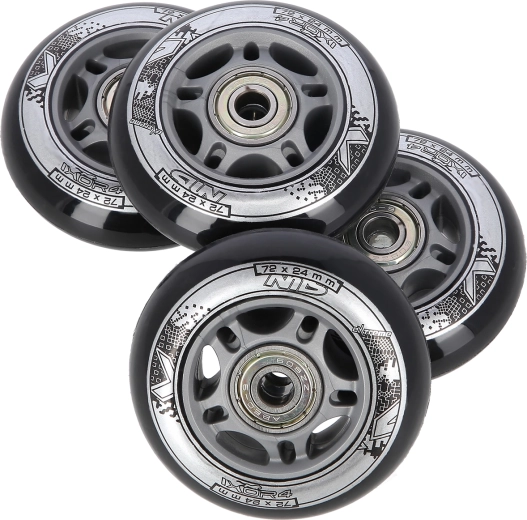 Set wielen voor inline skates 72 × 24 mm met ABEC 9-lagers NILS EXTREME