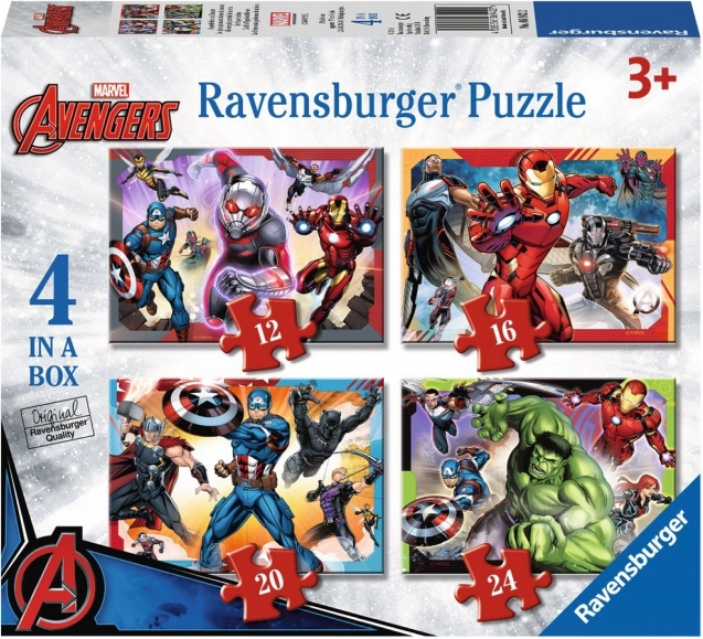 RAVENSBURGER Puzzel Avengers: De machtigste helden van de aarde 4-in-1 (12,16,20,24 stukjes)