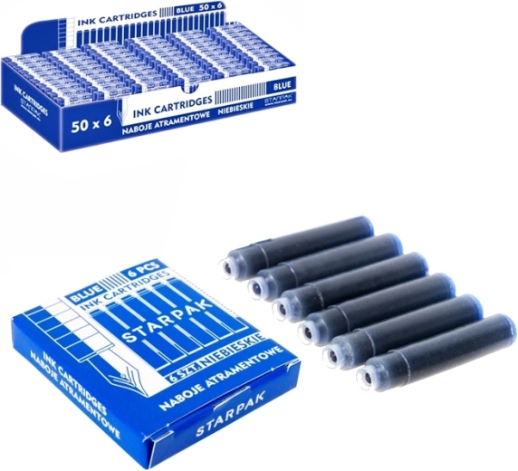 Vullingen voor vulpen, blauwe inkt (6 stuks)
