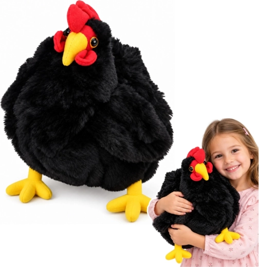 Zwarte pluchen kip 40 cm