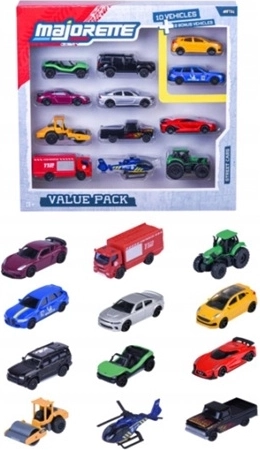Majorette Street Cars set met 12 metalen autootjes - 12 stuks