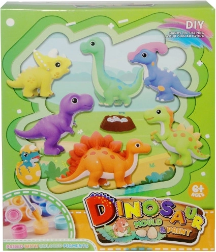 Creatieve set gipsafgietsels dinosaurussen om in te kleuren