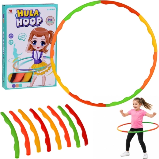Hula-hoepel voor kinderen en volwassenen met massage-uitstulpingen, opvouwbaar 84 cm