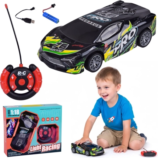 RC sportauto met verlichte carrosserie 1:18 – Groen