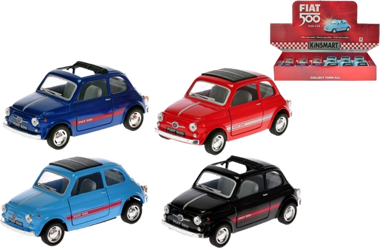 Metalen modelauto FIAT 500 1:24 met terugtrekmotor