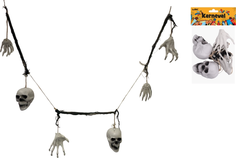 Halloween-slinger van botten 180 cm - 1 stuk