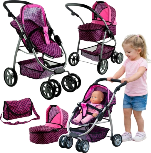 Poppenwagen Alice 2-in-1 met reiswieg en sportzitje