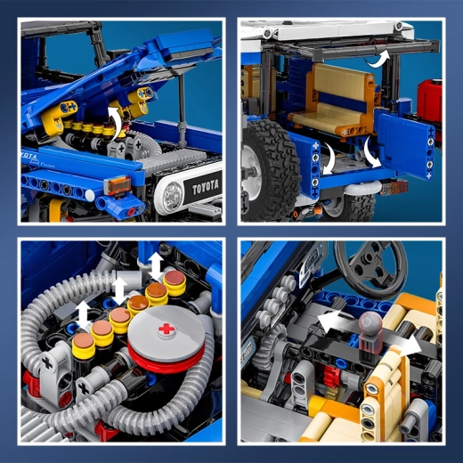Bouwpakket terreinvoertuig 1:12, blauw, 2101 stukjes