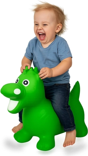 HoppyDoo opblaasbaar springdier draak groen met pomp